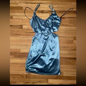 Blue cut out party dress. Short and cute.